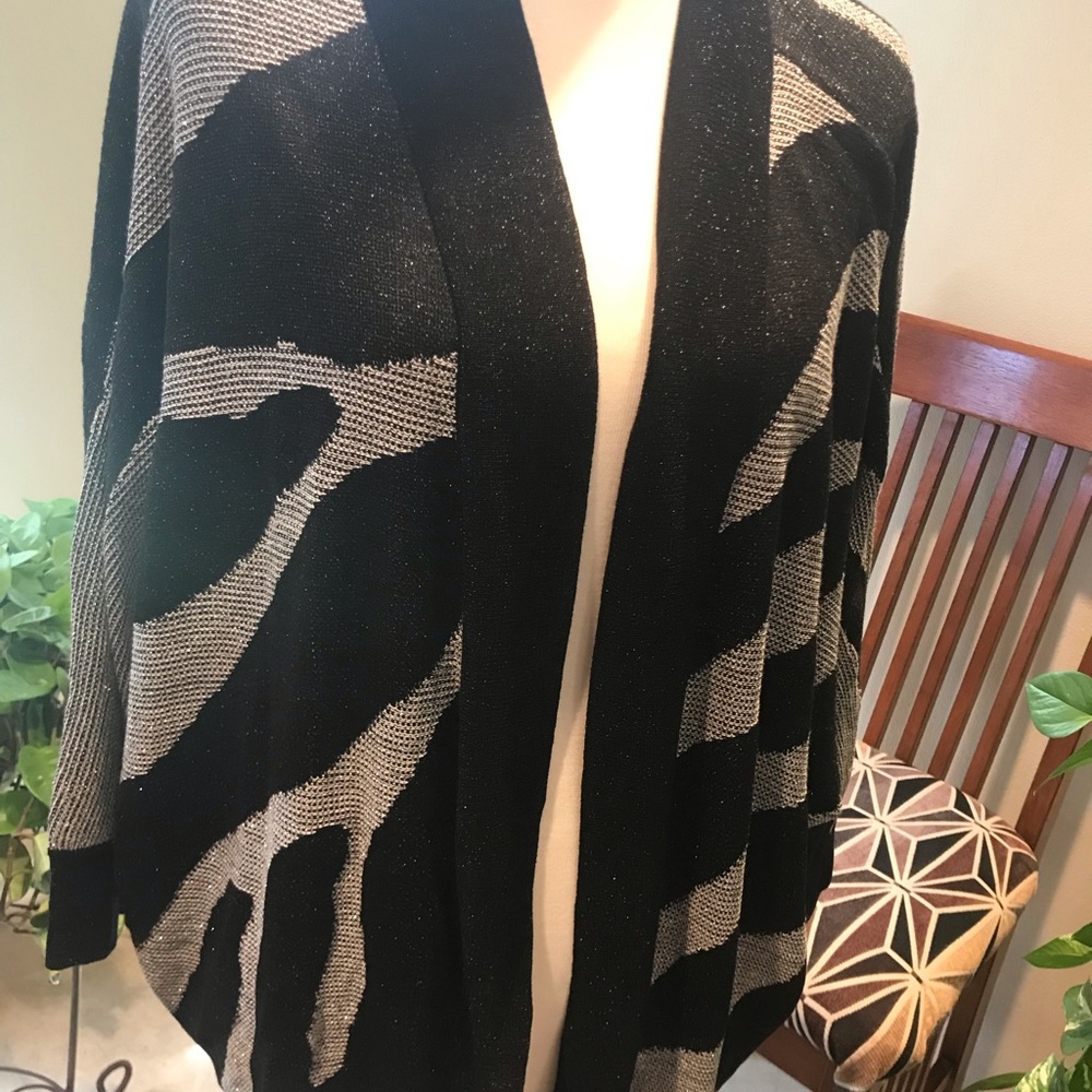 Chico’s size 3 black & silver metallic sweater!